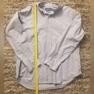 RALPH LAUREN POLO EXCELLENT CONDITION BUTTON UP COLLAR SHIRT BLUE PLAID CASUAL